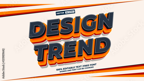 Design trend 3d editable text effect. Modern trendy headline typography style font effect template