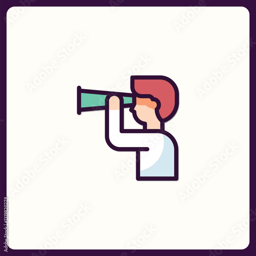 Spyglass vision exploration searching opportunity future discovery minimal icon
