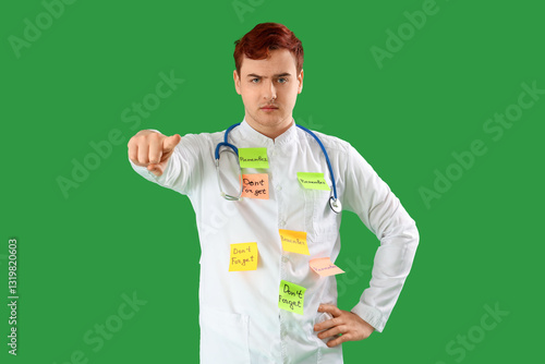 Male doctor with reminders ...