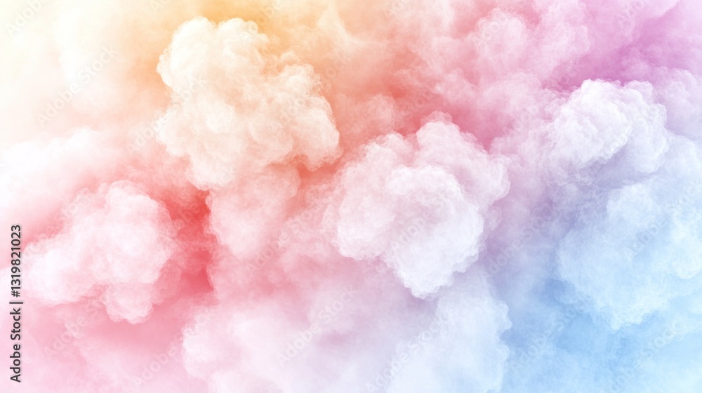 Fototapeta premium Pastel Cloudscape: A Dreamy, Colorful Abstract