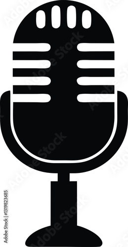 microphone vector silhouette illustration, microphone icon