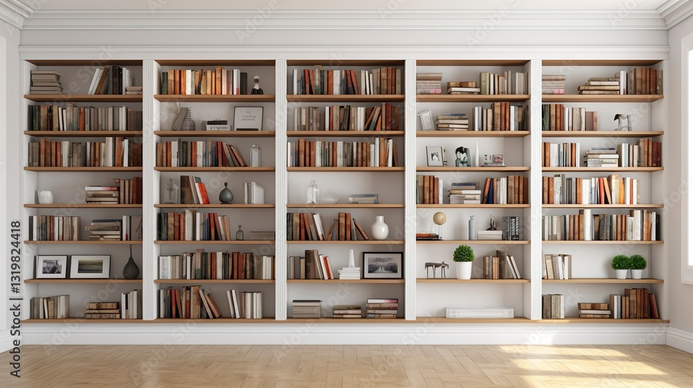 A photo of a home library with built-in shelves A photo of a home library with built-in shelves