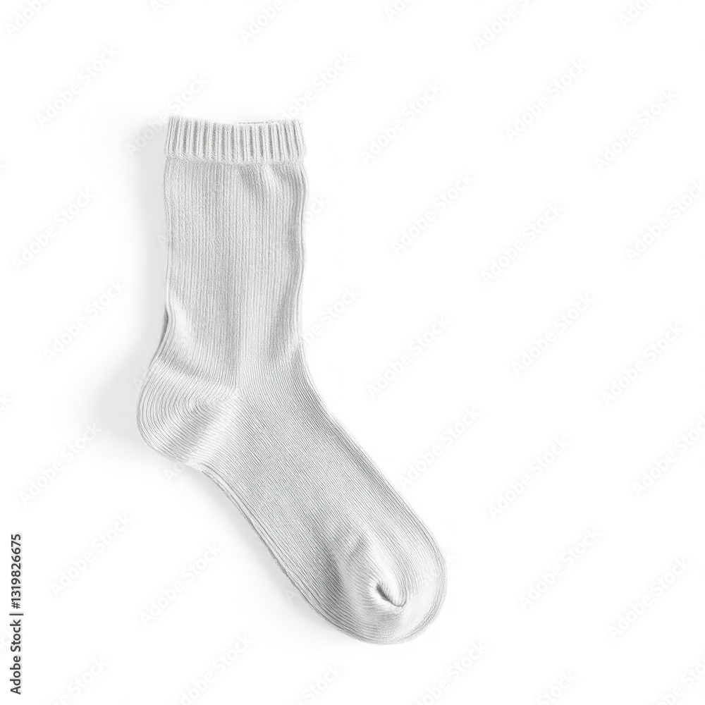 A digital image of a gray sock with soft fabric texture details A digital image of a gray sock with soft fabric texture details