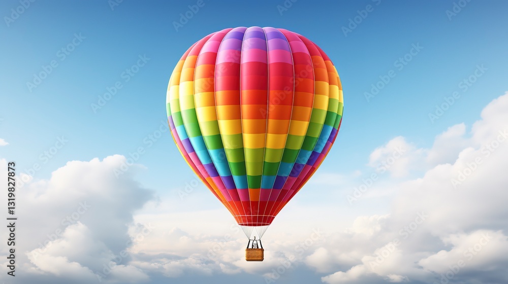 Naklejka premium A photo of a hot air balloon in flight
