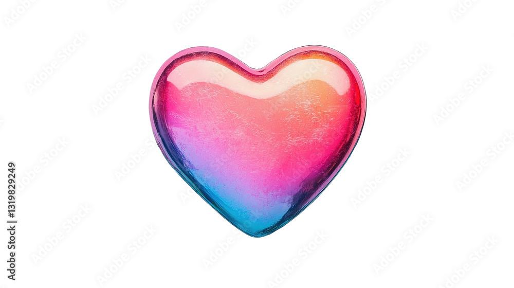 Heart-shaped sticker mockup white digital design minimalist background close-up view creative concept Heart-shaped sticker mockup white digital design minimalist background close-up view creative concept