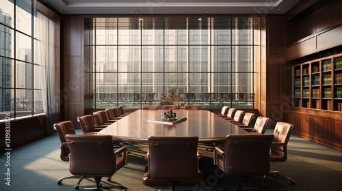 A photo of a law firm's conference room