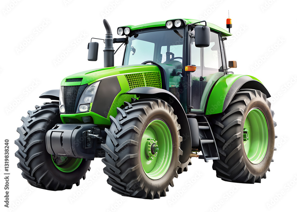 green tractor isolated on white green tractor isolated on white