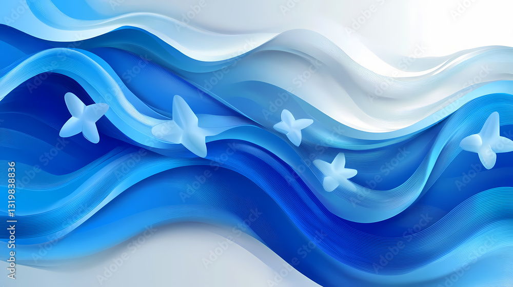 Naklejka premium Flags of component islands of french polynesia: austral islands. Lustral Waves. Illustration