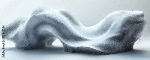 Abstract flowing shape icons set in flat vector style, smooth curves, dynamic textures.