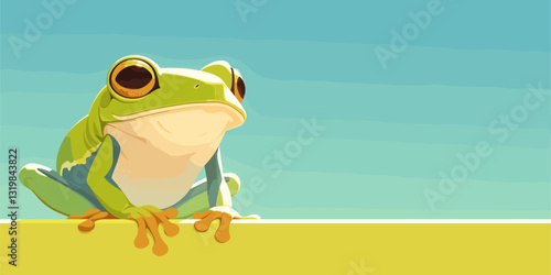 Flat style frog vector icons set with a cartoonish amphibian in various poses.