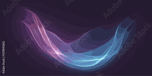 Abstract wave forms in flat style vector icons set with gradient colors.