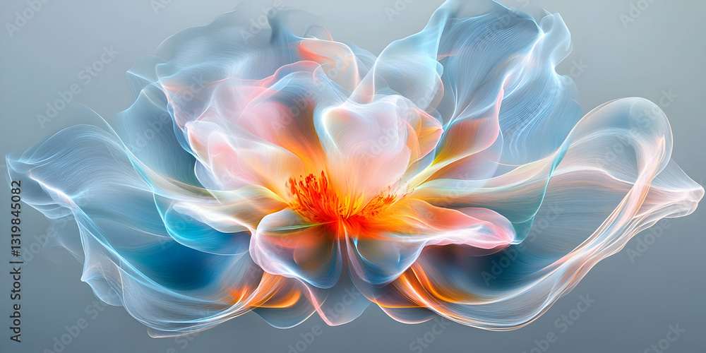Abstract Digital Art of Flowers with Soft Ethereal Feel and Colorful Fluidity Abstract Digital Art of Flowers with Soft Ethereal Feel and Colorful Fluidity