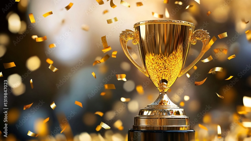Professional Golden Ribbon Confetti Burst Celebration Award Success Image Professional Golden Ribbon Confetti Burst Celebration Award Success Image