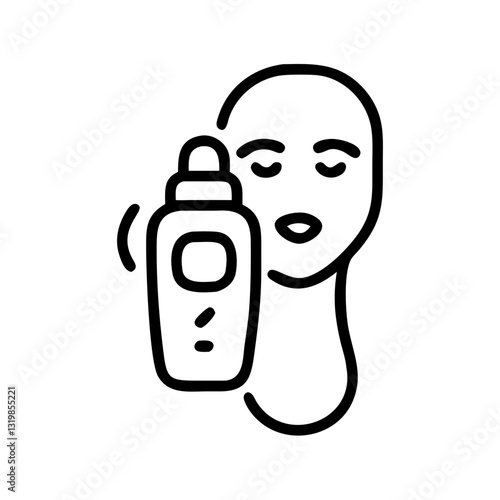 Ultrasonic facial cleanser icon enhancing skincare routine, wellness concept