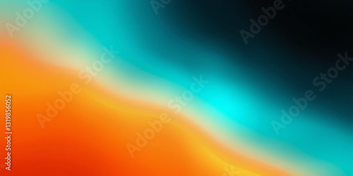  Grainy gradient blending warm orange tones with cool green 