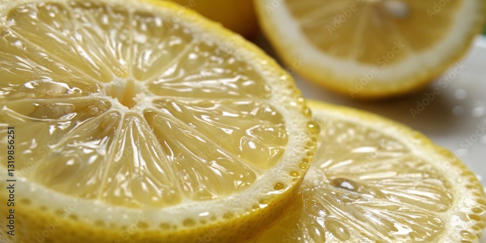 Sliced lemons highlight vibrant colors and juicy texture in natural light