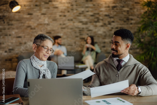 Diverse Business Colleagues Collaborating in a Modern Office Environment