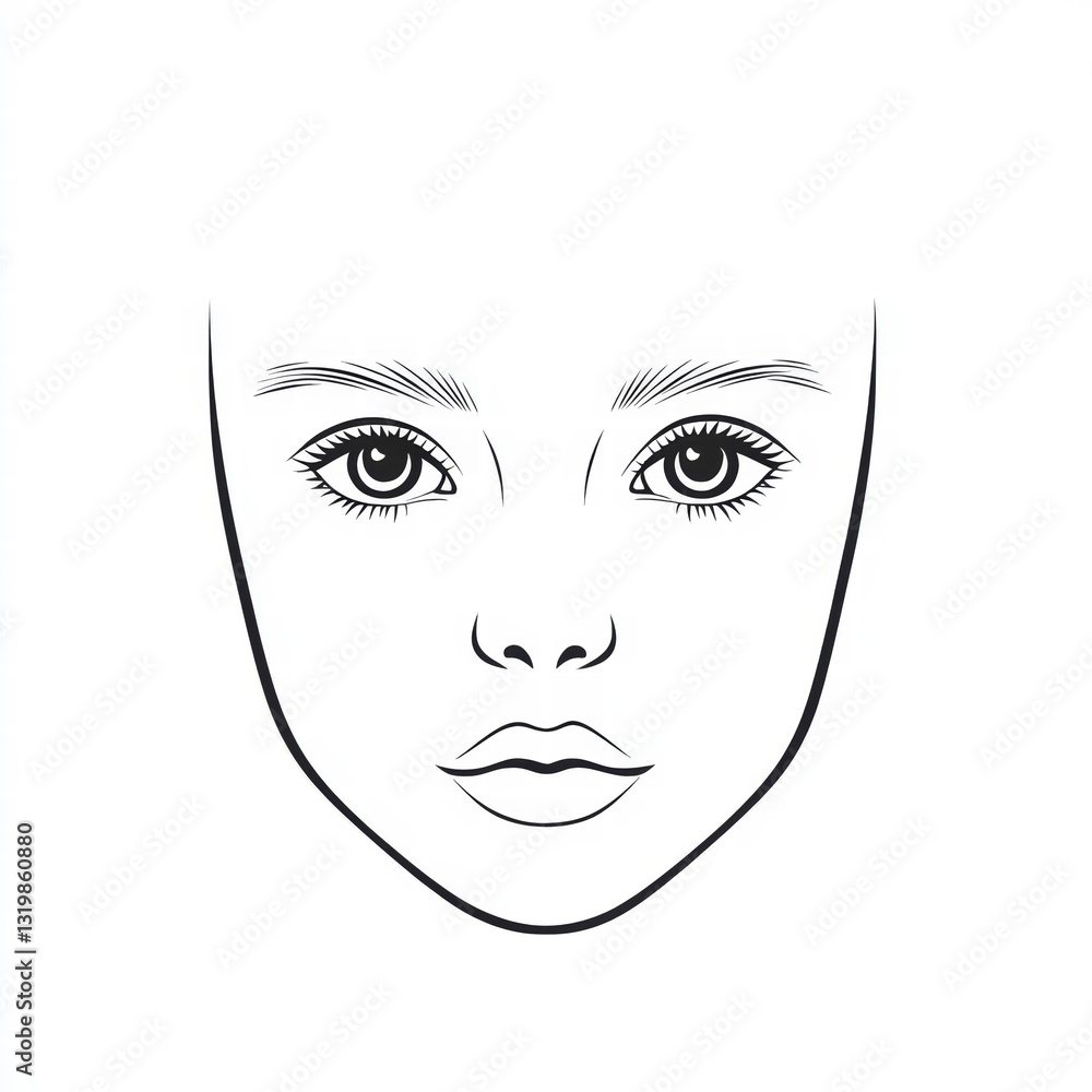 Face Chart Illustration: coloring page