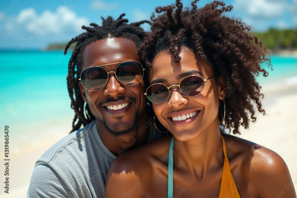 Romantic African American Couple Enjoying a Beach Getaway
Romantic African American Couple Enjoying a Beach Getaway