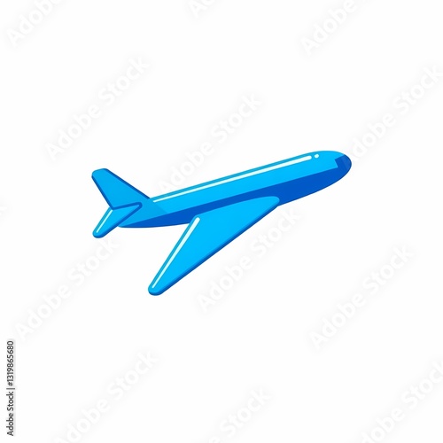 Skybound Voyage: A sleek, blue passenger airplane soars across the frame, embodying freedom and the promise of global travel and adventure. 