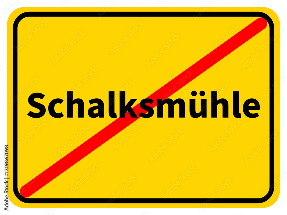 Illustration eines Ortsausgangsschildes der Stadt Schalksmühle im Märkischen Kreis Illustration eines Ortsausgangsschildes der Stadt Schalksmühle im Märkischen Kreis