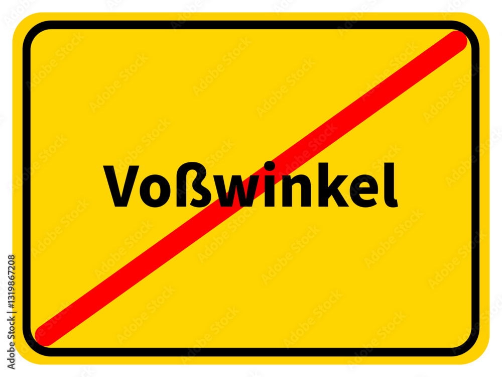 Illustration eines Stadtausgangsschildes mit der Aufschrift Illustration eines Stadtausgangsschildes mit der Aufschrift