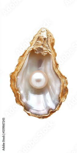 Elegant oyster shell brooch featuring a beautiful pearl