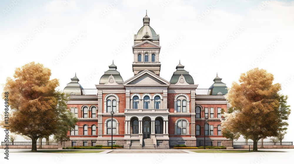 Naklejka premium A photo of a courthouse building