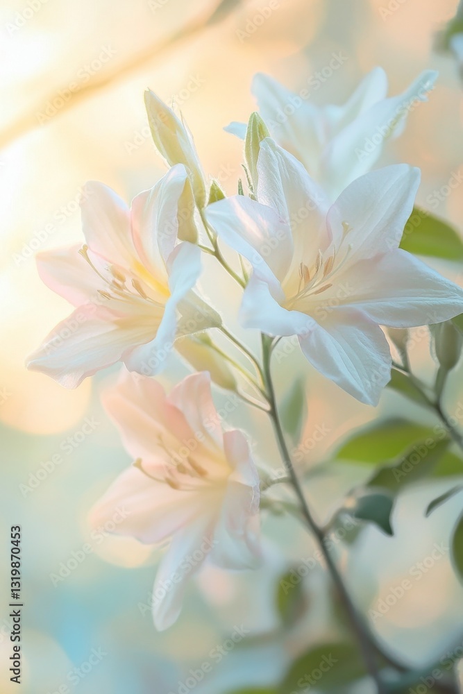 Fototapeta premium Soft Pastel Lilies in Sunlight