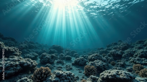 Wallpaper Mural Sunlight shining on a coral reef affected by coral bleaching	 Torontodigital.ca