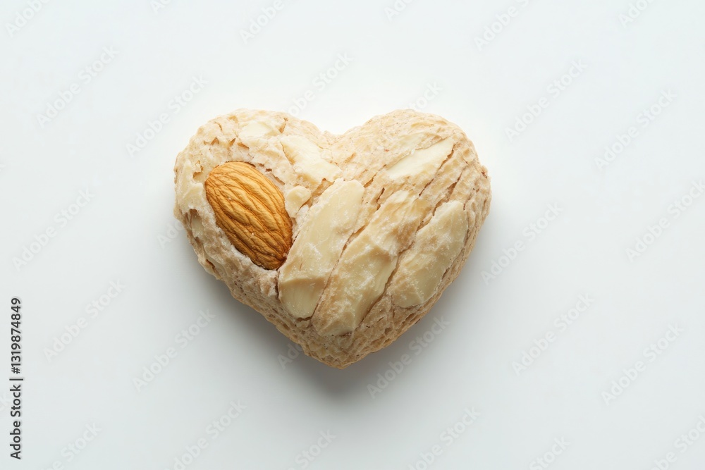 Organic Almond Heart: Nutritious Vegan Delight on a Clean White Surface Organic Almond Heart: Nutritious Vegan Delight on a Clean White Surface