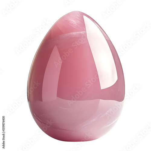 Polished Rose Quartz Egg Isolated on Transparent Background