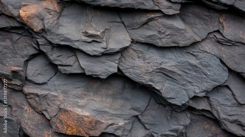 Dark Gray and Brown Layered Rock Texture Close-Up Dark Gray and Brown Layered Rock Texture Close-Up