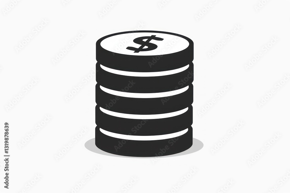 Stack of Coins with Dollar Sign Financial Icon for Business Economy and Savings Concepts Stack of Coins with Dollar Sign Financial Icon for Business Economy and Savings Concepts