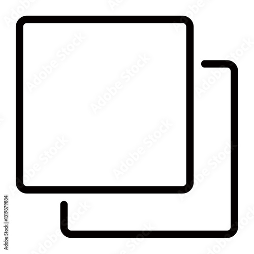 Two Overlapping Squares Representing Simplicity, Clean Design, And Minimalist Elegance With Bold Black Lines On A White Background