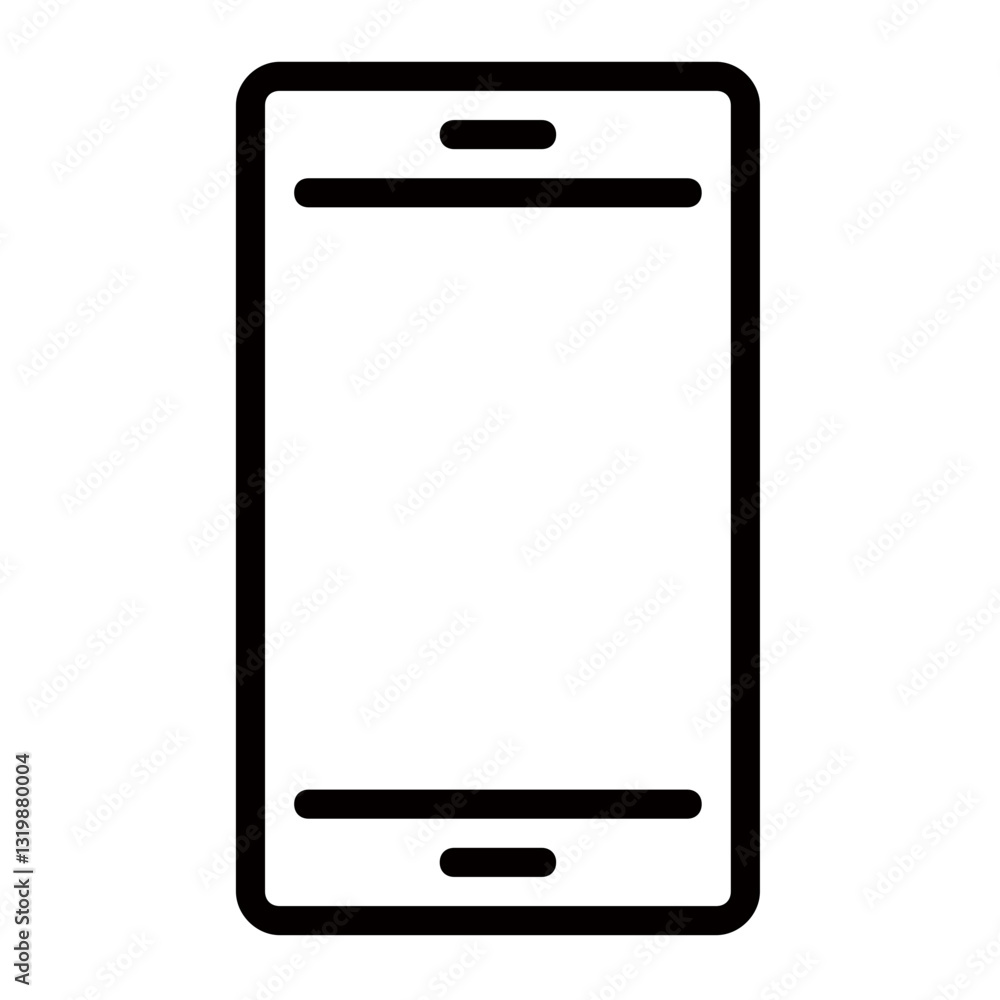 A Simple Smartphone Icon Representing Modern Communication And Connection In A Clean Minimalist Style With Bold Black Lines On A White Background A Simple Smartphone Icon Representing Modern Communication And Connection In A Clean Minimalist Style With Bold Black Lines On A White Background
