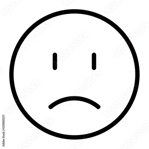 A Simple Line Drawing Of A Sad Face Conveying Loneliness And Melancholy With A Bold Black Outline Against A White Background