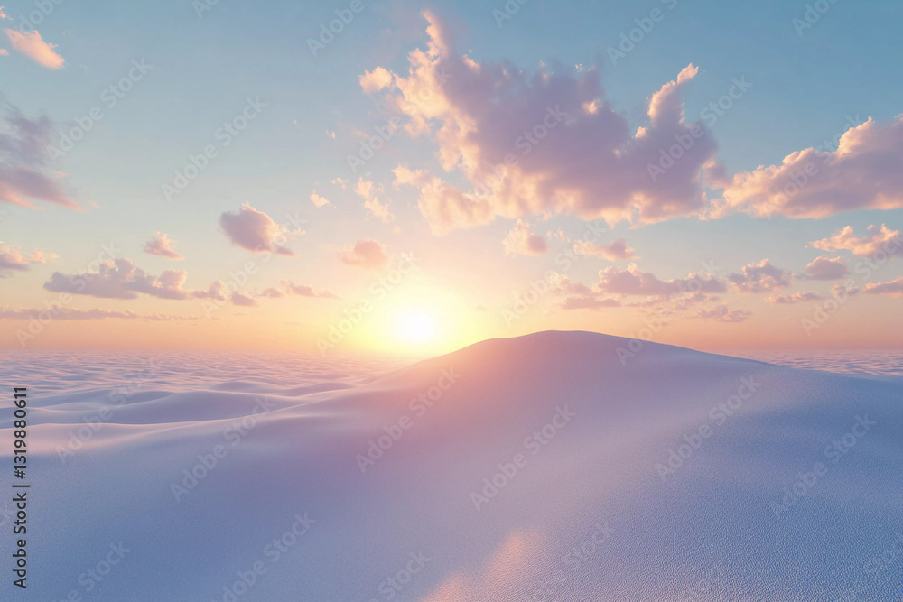 Obraz premium Sunset over an empty desert landscape