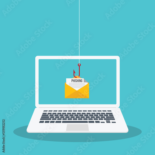 Email / envelope spam. Virus, malware, email fraud, e-mail spam, phishing scam, hacker attack concept. Vector illustration	