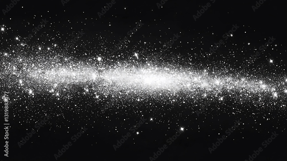 Obraz premium Monochromatic Milky Way galaxy, cosmic dust, stars.