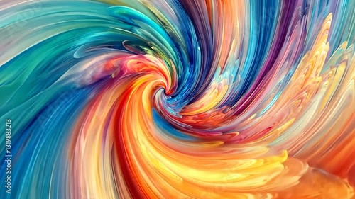 Wallpaper Mural Abstract swirling colorful paint vortex. Torontodigital.ca