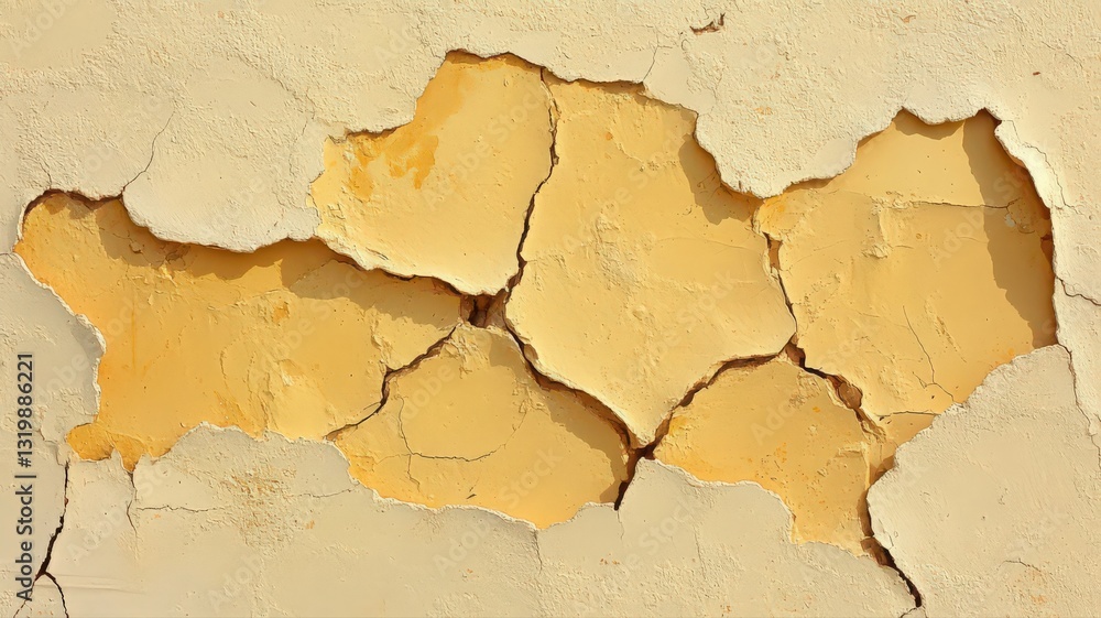 Cracked Beige Paint on Wall Texture Cracked Beige Paint on Wall Texture