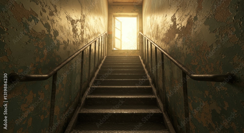 Obraz premium Abandoned Hospital Staircase