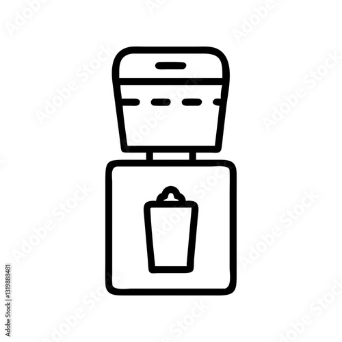 Water cooler icon with container, kitchen and office utility concept