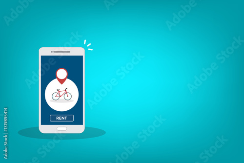 Bicycle rent or sharing bike application on a mobile phone.	
