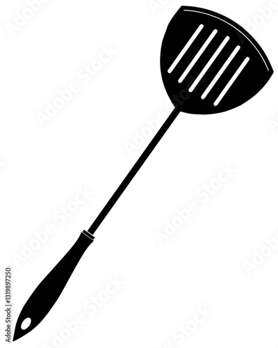 silhouette of slotted turner with transparent background