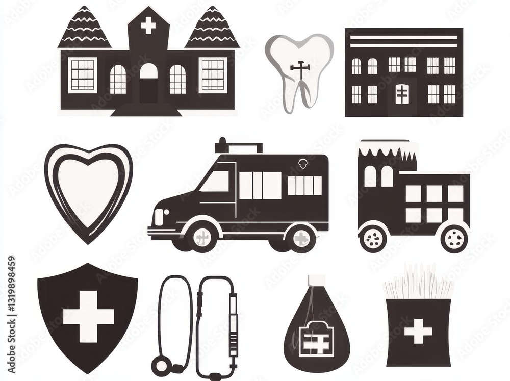 Naklejka premium Healthcare Icons Collection