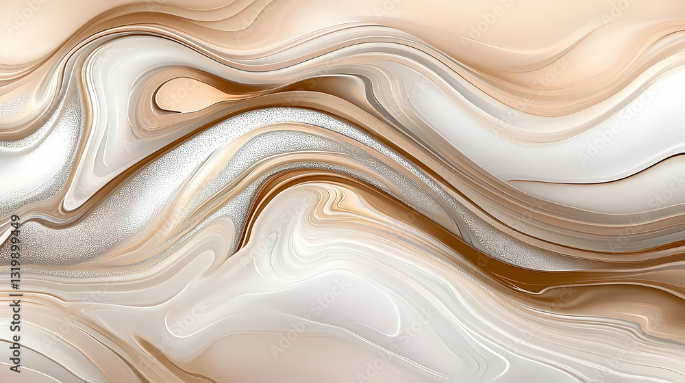Abstract Swirling Golden and White Marble Texture with Smooth Fluid Lines and Elegant Design Abstract Swirling Golden and White Marble Texture with Smooth Fluid Lines and Elegant Design