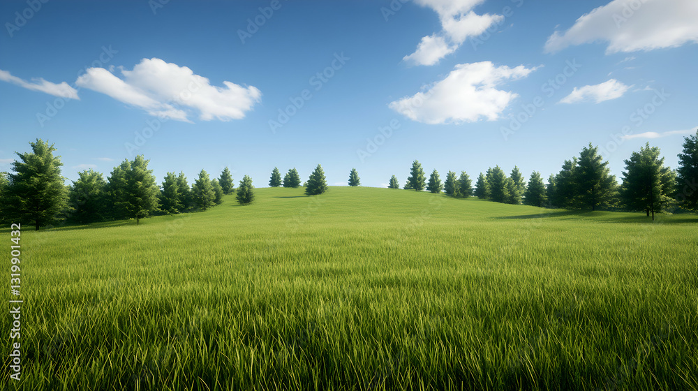 A serene landscape featuring lush green grass, rolling hills, and a clear blue sky with fluffy clouds. This tranquil scene invites relaxation and a connection with nature's beauty. A serene landscape featuring lush green grass, rolling hills, and a clear blue sky with fluffy clouds. This tranquil scene invites relaxation and a connection with nature's beauty.