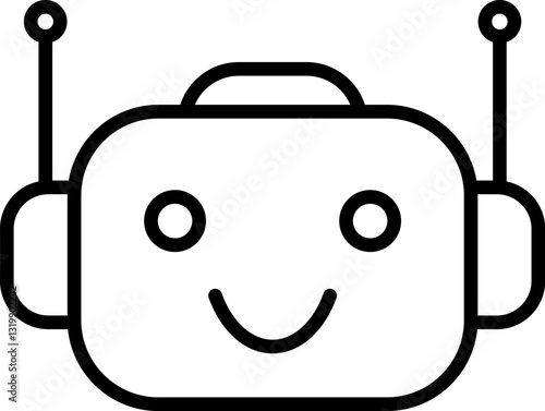 Ai assistant chat bot icon in linear style.